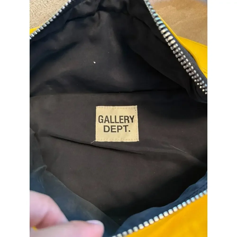 Gallery Dept Logo Print Leather Belt Bag Yellow Mr Porter Exclusive $950 Retail
